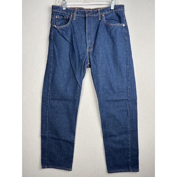 Levis 505 Jeans Mens 36x30 Blue Denim Straight Leg Made in Canada YKK Zipper - Picture 1 of 16